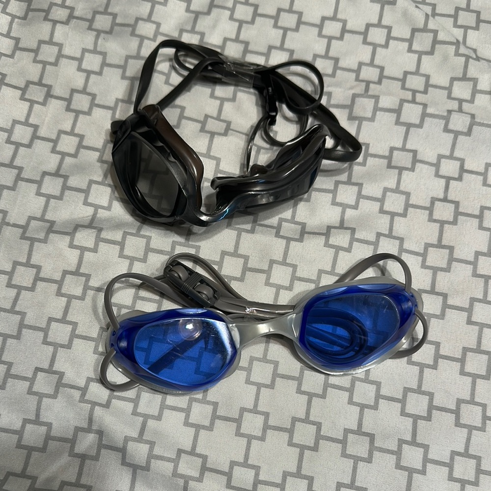 Blue and Black Sunglasses with Dual-Lens Design
